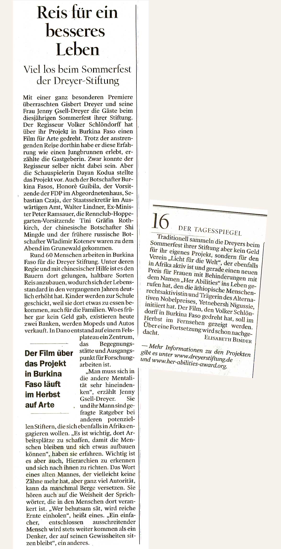 Artikel Tagesspiegel